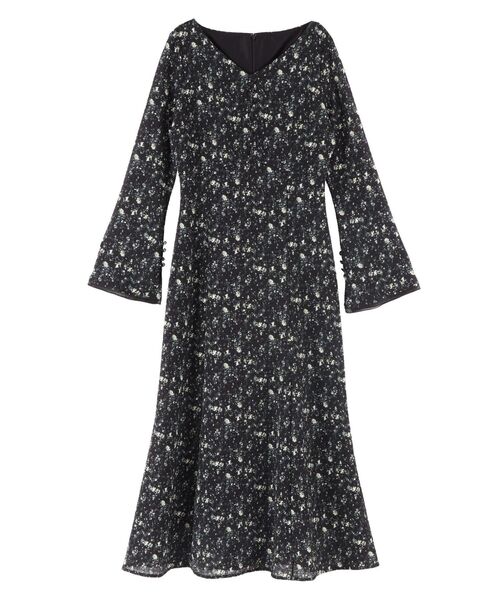 セール】ヴィンテージフラワーフレアスリーブワンピース（ワンピース