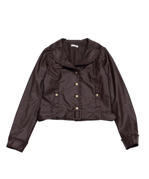 axes femme（アクシーズファム）の「レザーフリルブルゾン（ライダース