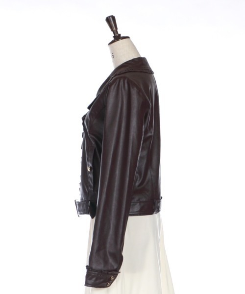 axes femme（アクシーズファム）の「レザーフリルブルゾン（ライダース
