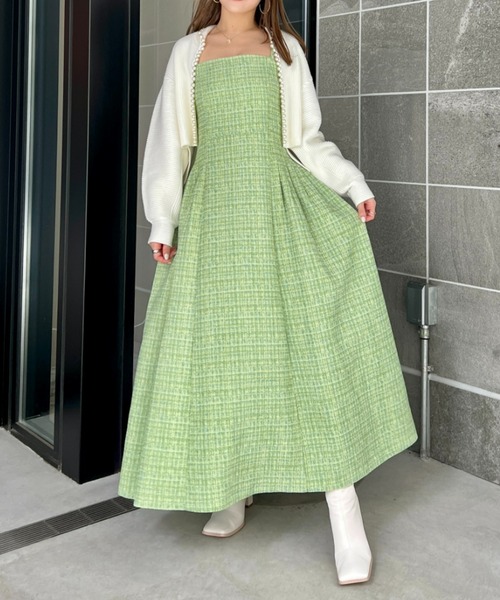 EIMY ISTOIRE（エイミーイストワール）の「ツイードタックフレアキャミ