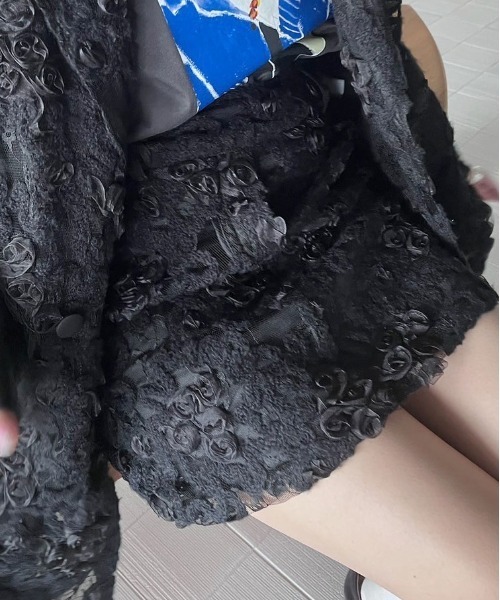 Ameri（アメリ）の「FLOWER MIX LACE SHEER SKIRT（スカート）」 - WEAR