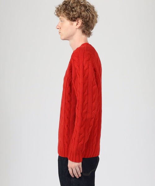 INVERALLAN ウールケーブル クルーネックプルオーバーニット（ニット