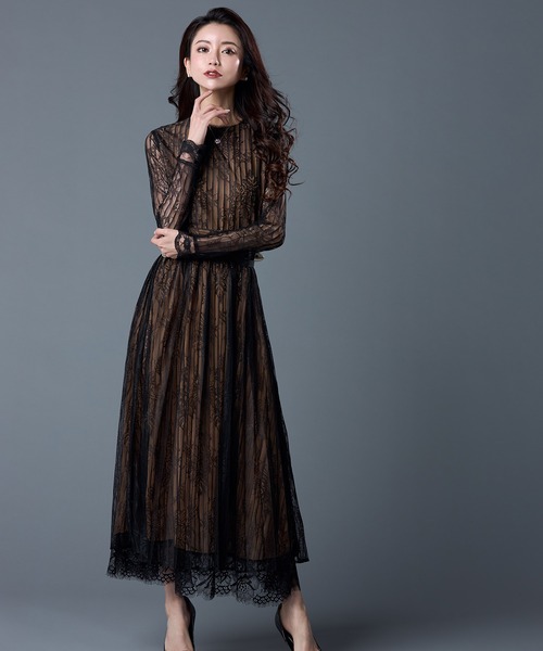 emiriawiz（エミリアウィズ）の「プリーツレースロングワンピース