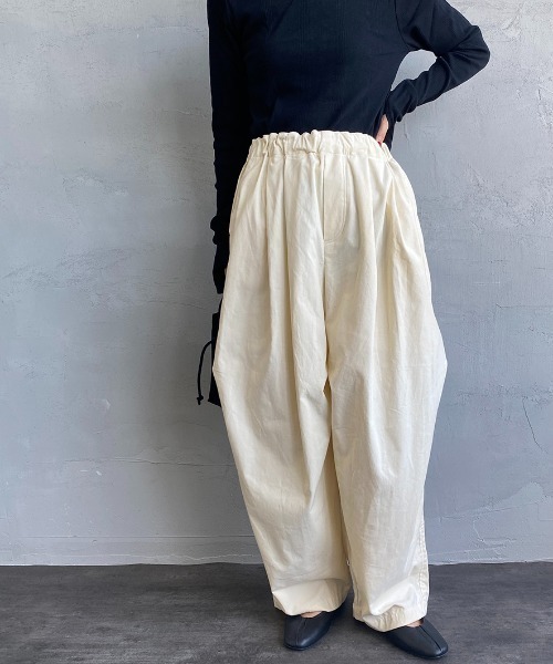 mizuiro ind/ミズイロインド] コーデュロイ ワイドカーゴパンツ