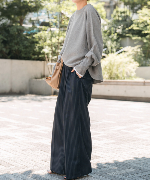 追加2》バルキーヤーンドルマンロングリブニット（ニット/セーター