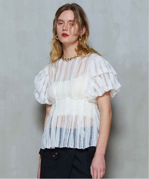 Lace Peplum 2way Tops/レースペプラム2WAYトップス（シャツ/ブラウス