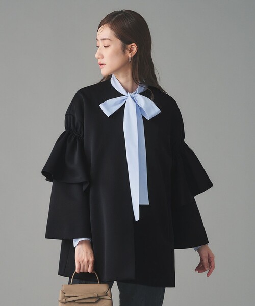 SPONGY フレアスリーブ コート（ノーカラーコート）｜UNITED ARROWS