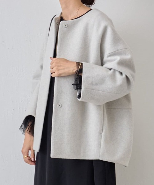 BEARDSLEY（ビアズリー）の「うしろぷっくりウールコート（ノーカラー