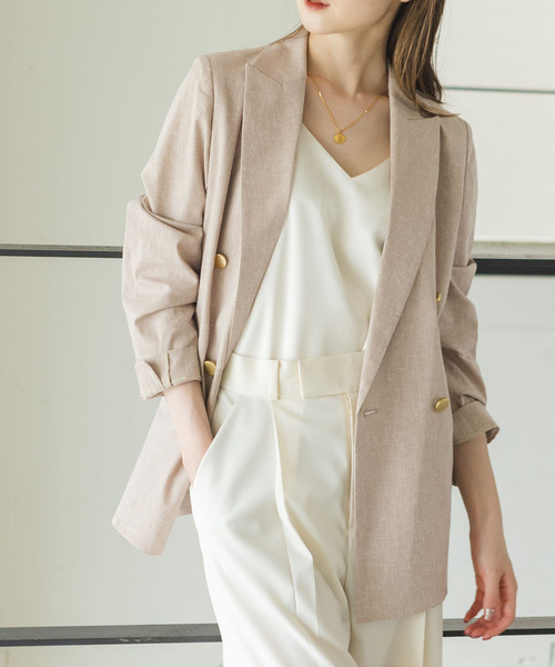 Noble（ノーブル）の「《追加》麻ストレッチピークドラペルダブル