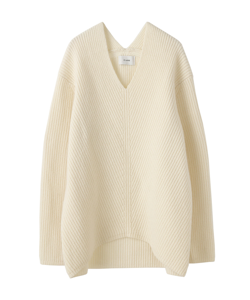 CLANE（クラネ）の「V-NECK BACK DROP KNIT（ニット/セーター）」 - WEAR