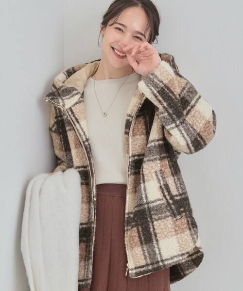 ブークレチェックフードコート（その他アウター）｜SHOO・LA・RUE