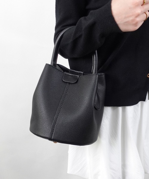 セール】【ポーチ付/ショルダーベルト付】2wayバケツハンドバッグ