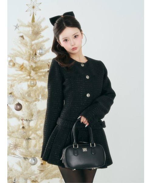 Darich（ダーリッチ）の「ボックスプリーツツイードミニワンピース