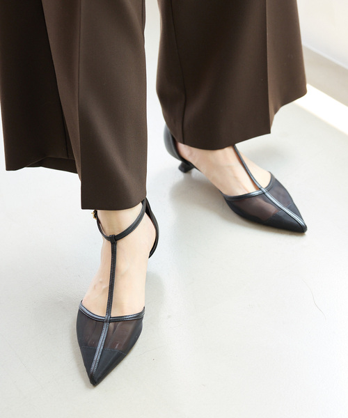 セール】《追加》3.5cmTストラップシアーパンプス（パンプス）｜LE