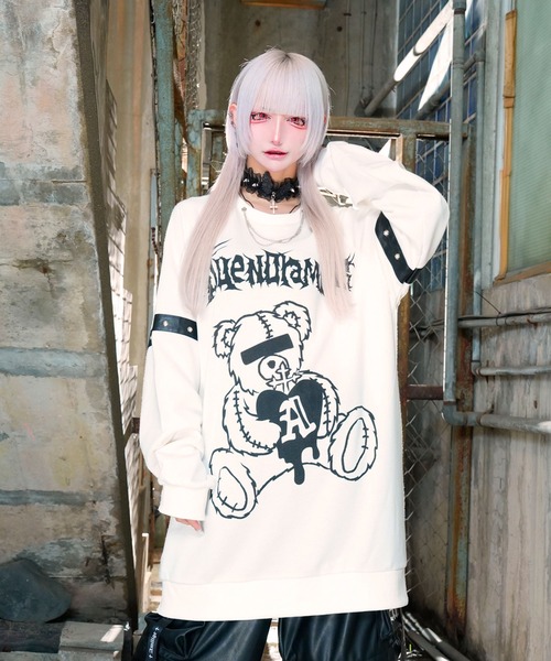 チェーンネックレスベアプリントスウェット（スウェット）｜Amilige