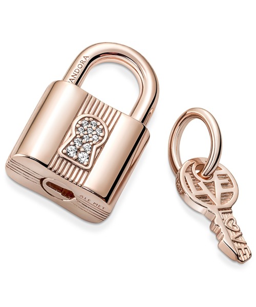 ローズ パドロック＆キー ダングル チャーム（チャーム）｜Pandora