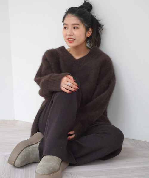 AP STUDIO（エーピーストゥディオ）の「フォックスカシミヤVネックプル