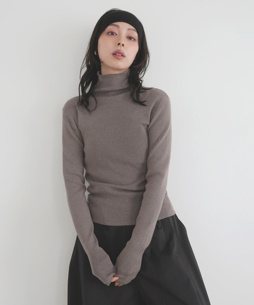タートルネックリブニットプルオーバー（ニット/セーター）｜LIAN