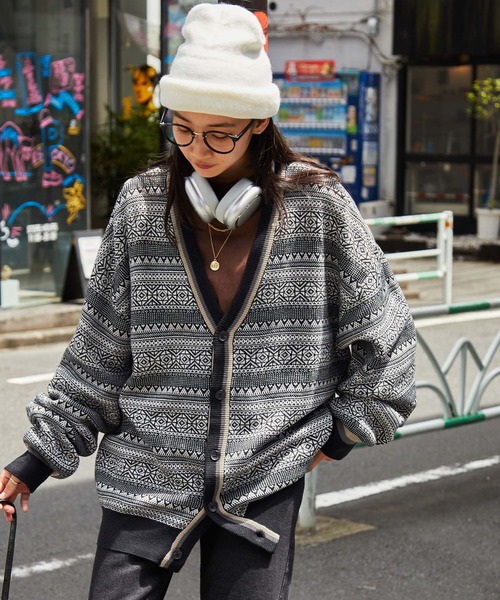 ハイゲージカラーリングニットオーバールーズカーディガン MONO-MART