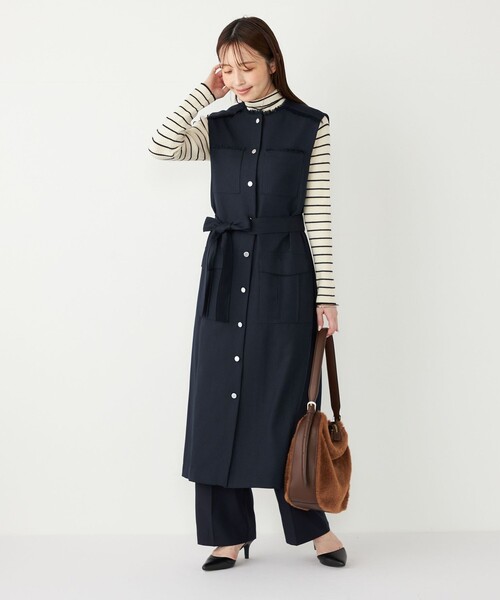 SHIPS Colors:ミックスツイード フリンジ ワンピース 2◇（ワンピース