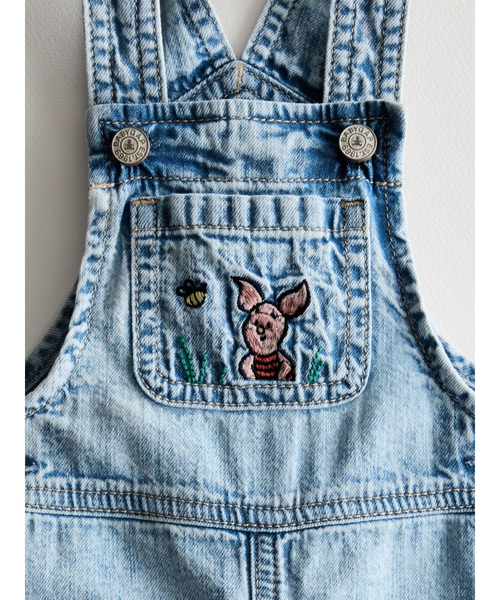 くまのプーさん デニムオーバーオール (ベビー)（サロペット
