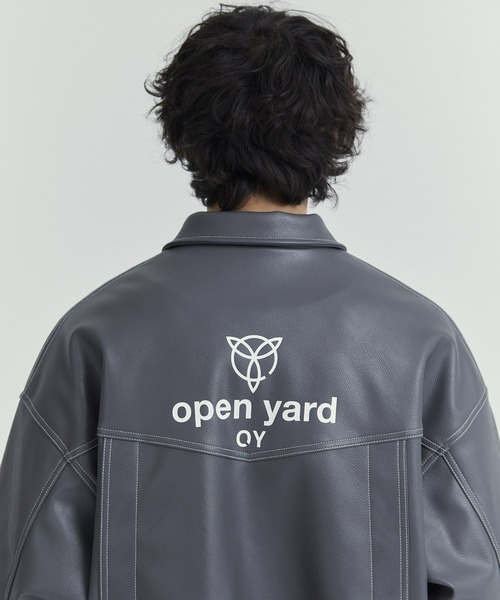 OY/オーワイ』BACK TUCK LOGO VEGAN LEATHER JACKET/バックタックロゴ