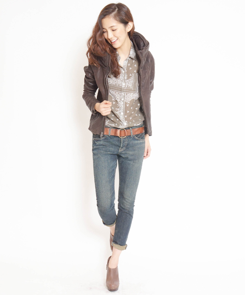 goa（ゴア）の「ｺﾞｰﾄﾚｻﾞｰﾋﾞｯｸﾌｰﾄﾞｼﾞｬｹｯﾄ（ライダースジャケット）」 - WEAR