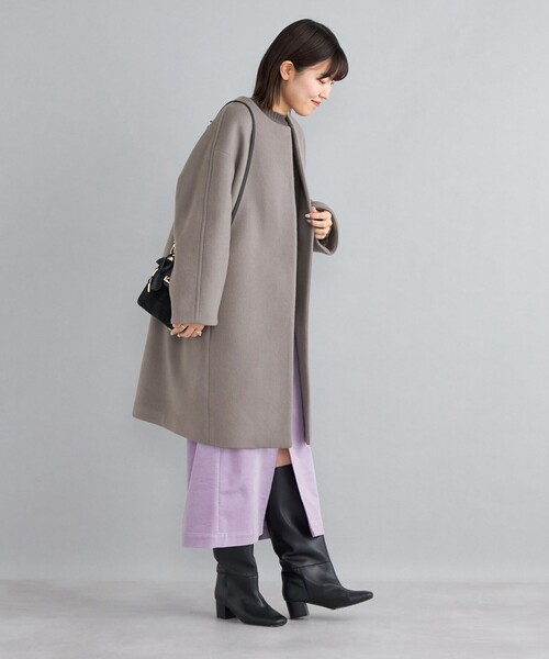 SHIPS（シップス）の「SUPER140 ノーカラー コクーン コート◇（ノー