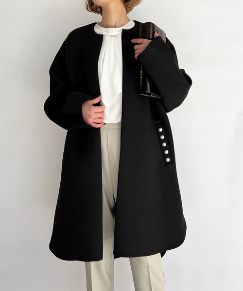 PICCIN（ピッチン）の「ポケットパールノーカラーコート（ノーカラー