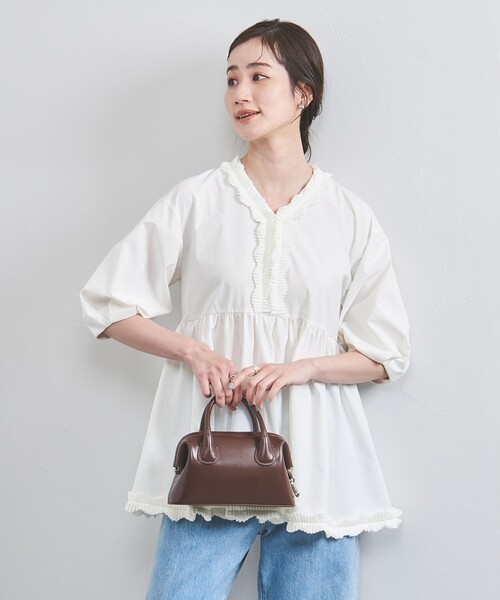 UNITED ARROWS（ユナイテッドアローズ）の「タック フリルVネック