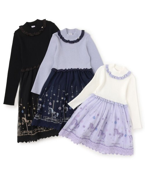 セール】ニットドッキングチュールワンピース（ワンピース）｜ANNA SUI