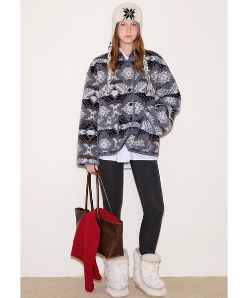 ノルディック柄 パイピング ボアジャケット FQ25W268【Fano Studios