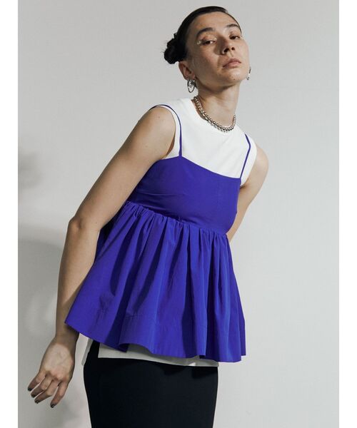 UN3D.（アンスリード）の「シャツギャザーキャミソール（キャミソール