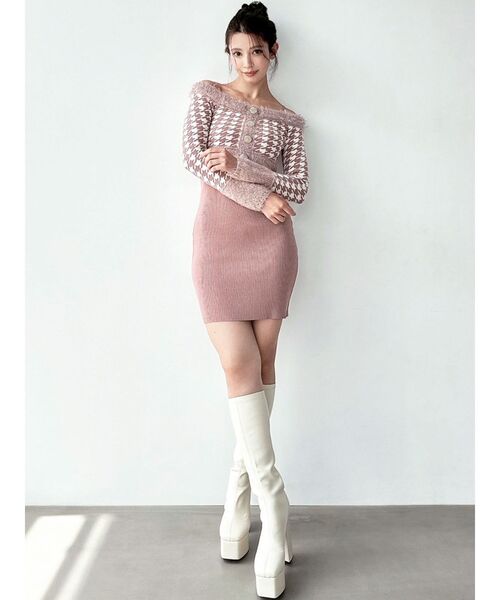 セール】ハウンドトゥースアンサンブルミニワンピース（ワンピース