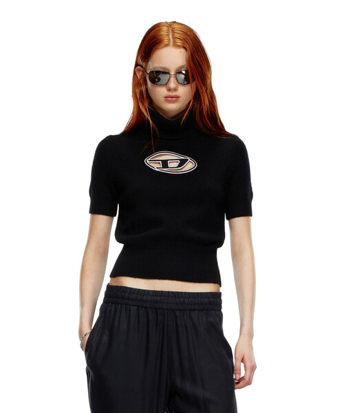 DIESEL（ディーゼル）の「レディース 半袖ニットトップス Dロゴ