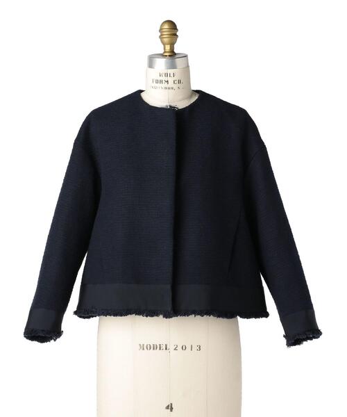 Drawer（ドゥロワー）の「Drawer フリンジノーカラージャケット（ノー