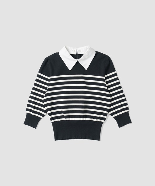 ESTNATION / 2WAY 襟付きハーフスリーブ ニット《EXCLUSIVE》（ニット