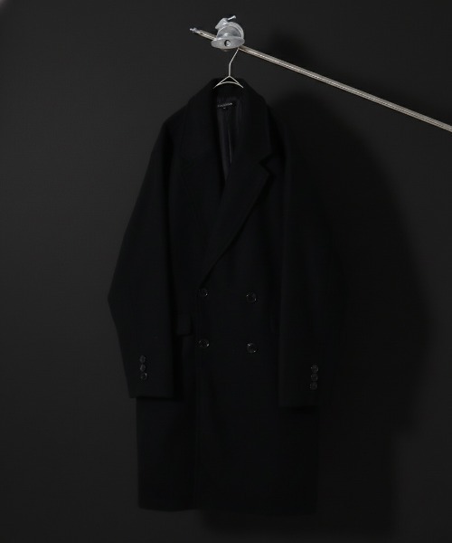 未使用に近いFUGATO ウールツイード ダブルブレスト チェスターコート