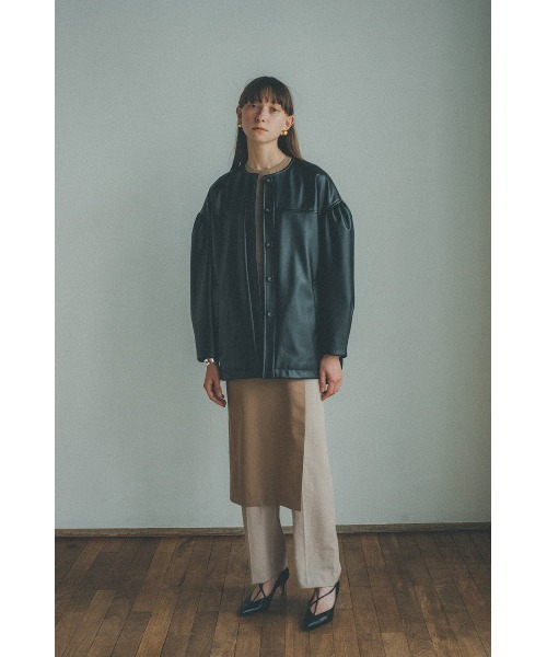 CLANE（クラネ）の「VOLUME SLEEVE LEATHER BLOUSON（ブルゾン）」 - WEAR