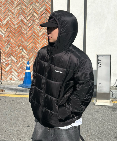 セール】ライトリップストップパディングジャンパー ブラック（ダウン