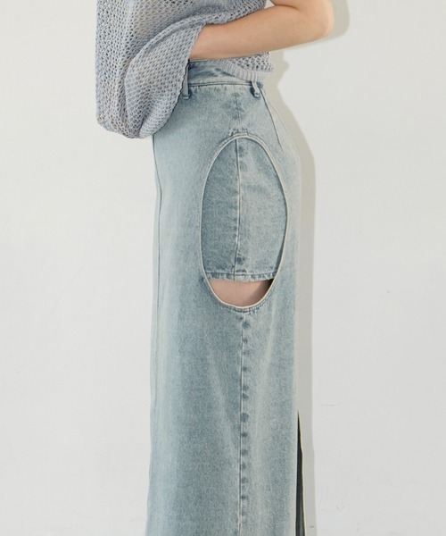 CLANE/クラネ】CIRCLE CUT LAYERED DENIM SKIRT/サークルカット
