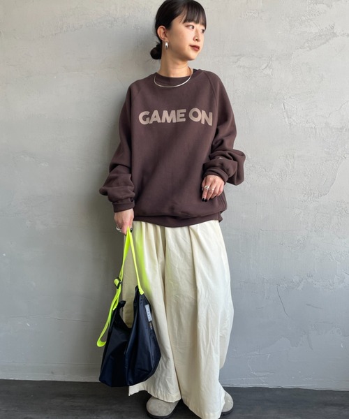 Americana/アメリカーナ] GAME ON フロッキーロゴ ボリュームスリーブ