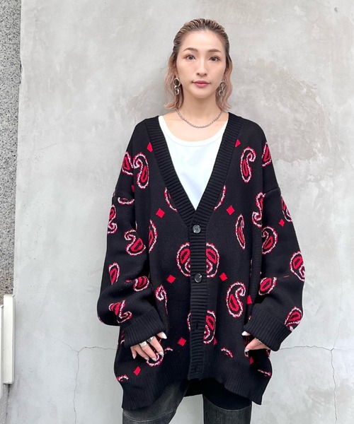 WHITELAND/ホワイトランド/ペイズリーカーディガン（カーディガン