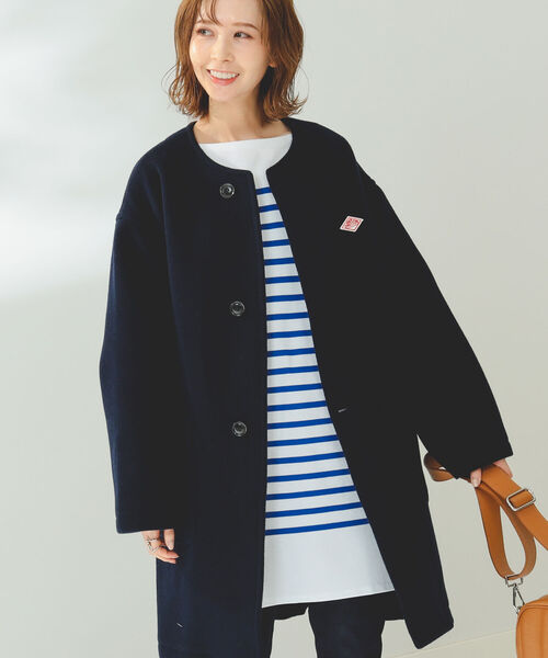 DANTON / ウール パイル コート（ノーカラーコート）｜DANTON