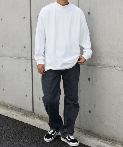 セール】【WEB限定】SHIPS any: ブラッシュド スムース モックネック T