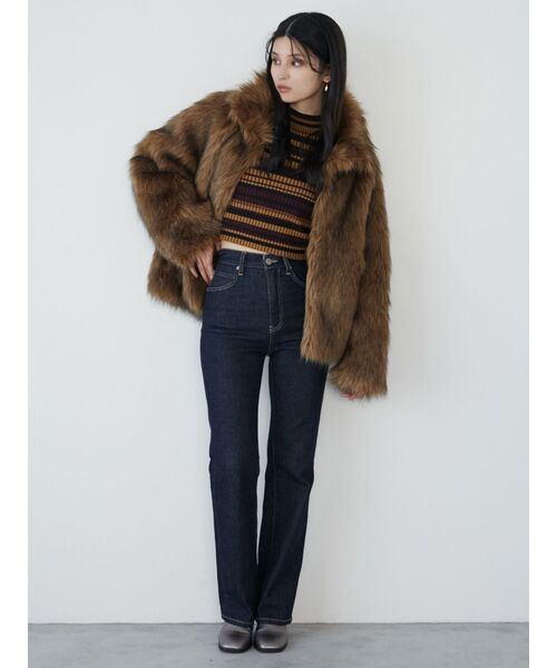 MURUA（ムルーア）の「フェイクファーラインジャガードコート（その他