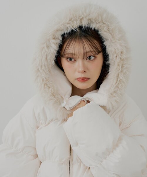 4色展開】ファー取り外しミドルルーズ中綿ブルゾン（その他アウター