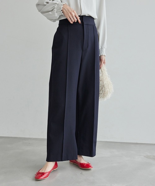 セール】ウールライクサージワイドパンツ/セットアップ対応・リンク