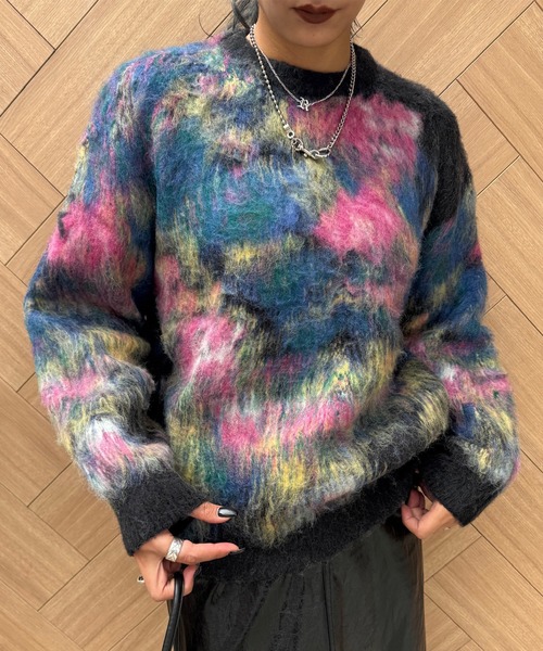 セール】WILTED FLOWER MOHAIR JACQUARD KNIT TOP（ニット/セーター