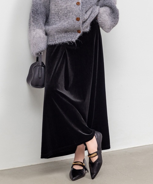 セール】【ロング丈/ゴム入り】艶やかな光沢で大人の華やぎ魅せ。A